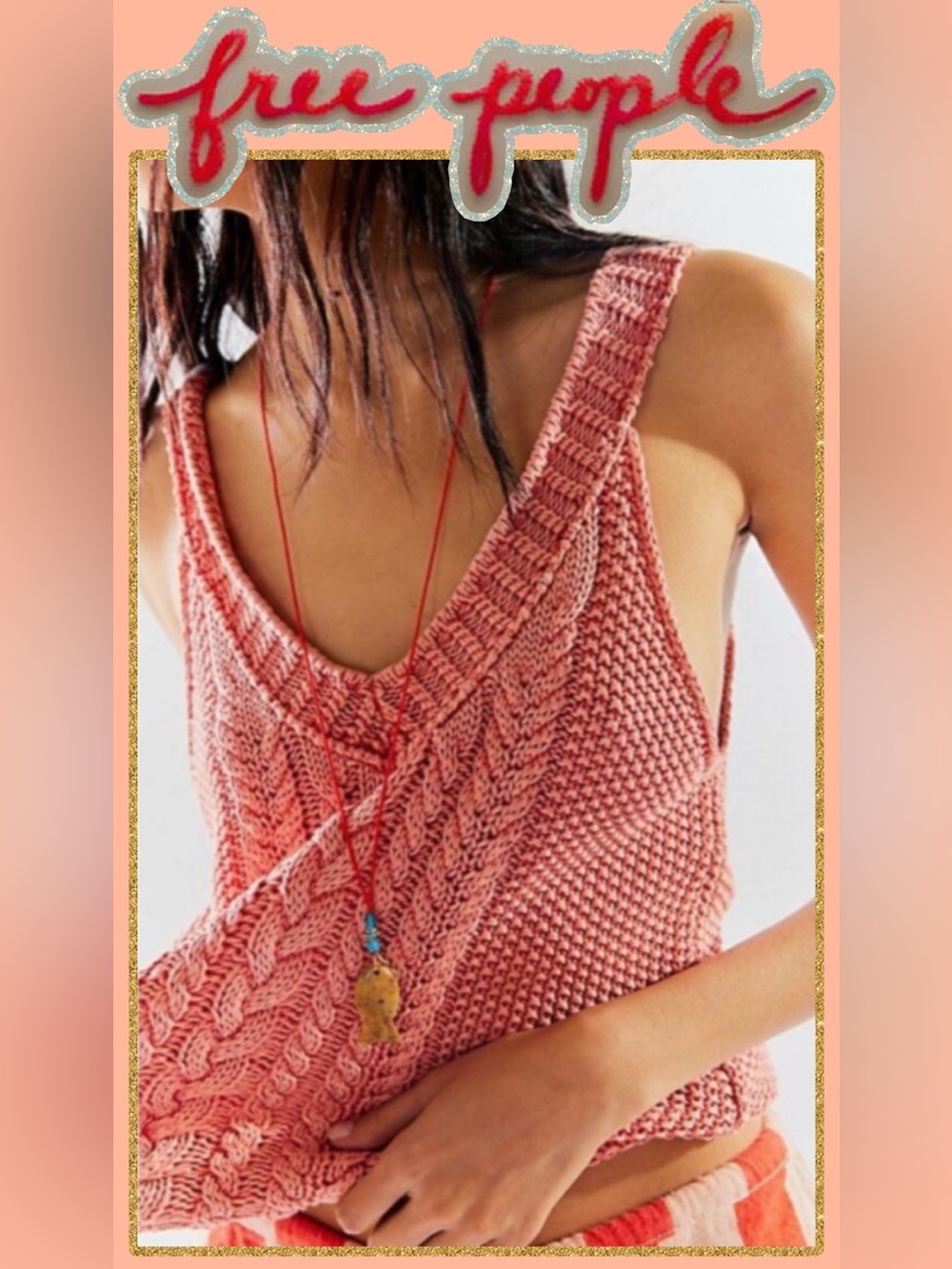 Free People “Give Me A Min” Tank - Radiant Watermelon NWT Small